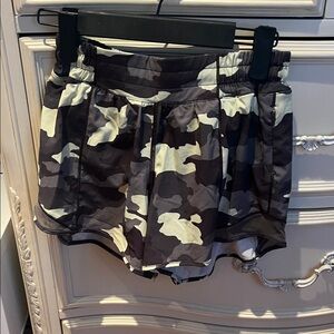 Lululemon Athletica Black and Gray Camouflage Athletic Shorts